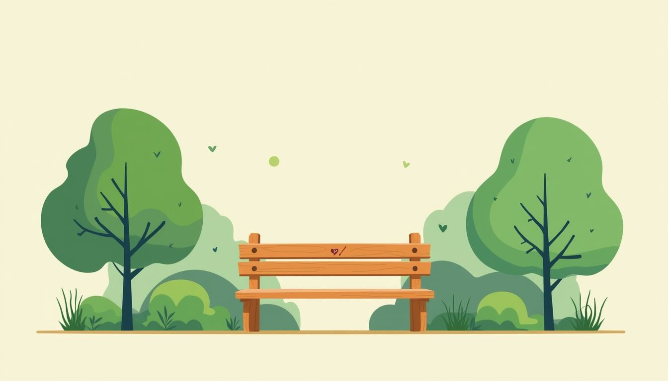 Minimalistische vectorillustratie van een houten bank in een park. Minimalistische vectorillustratie van een houten bank in een park.