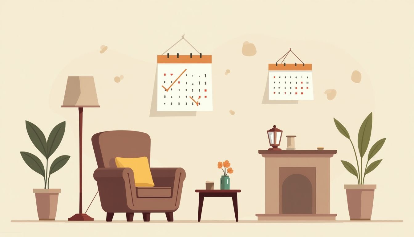 Minimalistische vectorillustratie van een ouderwetse woonkamer met een fauteuil. Minimalistische vectorillustratie van een ouderwetse woonkamer met een fauteuil.